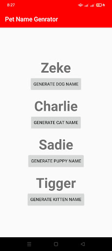 Pet Name Generator Screen 2