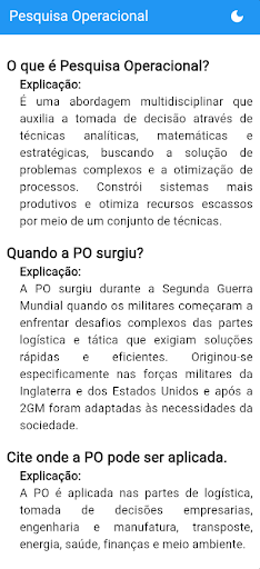 Android application Pesquisa Operacional screenshort