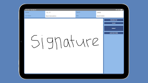MyCaseRecords Signature Screen 2
