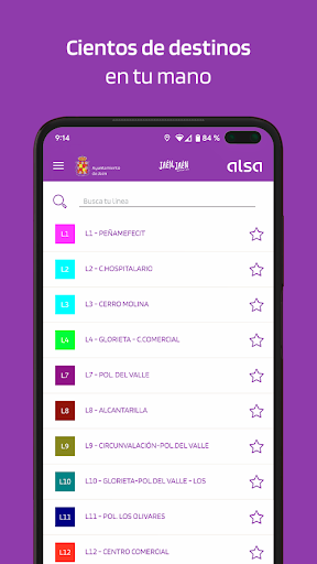 Android application Transporte Urbano de Jaén screenshort