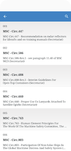 MSC Circulars Screen 2