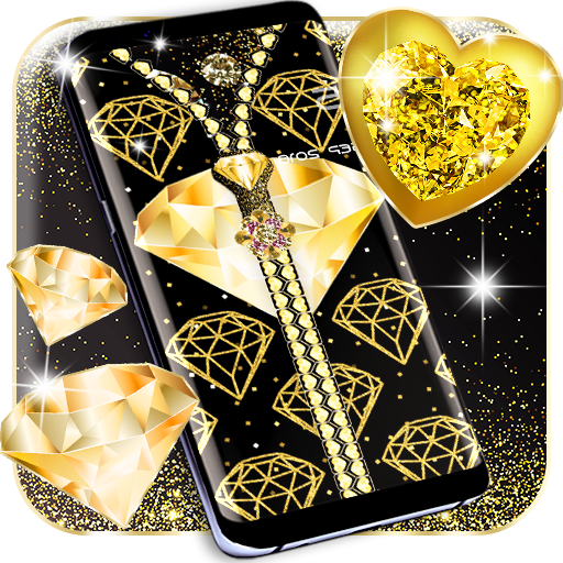 Gold diamond lock screen logo