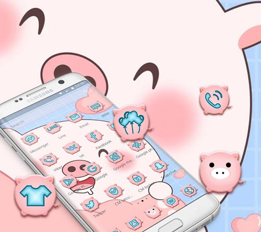Pink Cartoon Cute Pig Theme