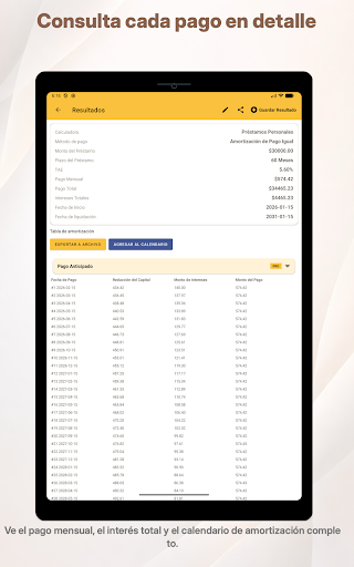 Captura de pantalla de Calculadora préstamo - Bear