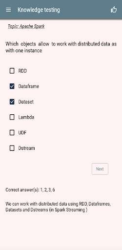 Testing knowledge Screen 2