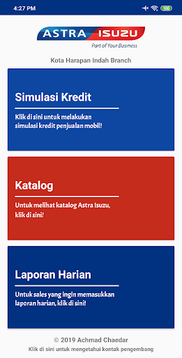 Android application AIO Sales App AstraIsuzu HI screenshort
