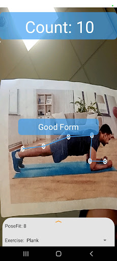 Android application PoseFit screenshort