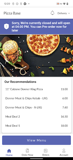 Pizza Base Screen 2