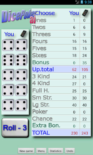 Android application AIDicePoker screenshort