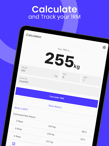 Screenshot of 1RM Calculator