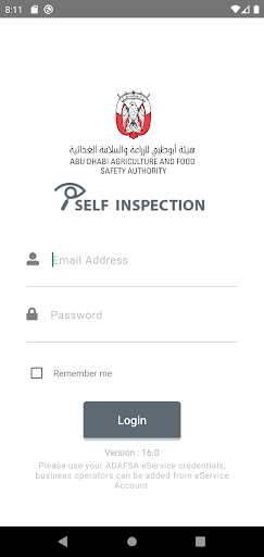 Android application ADAFSA Self Inspection screenshort