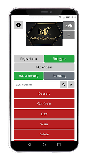 Android application MarksRestaurant screenshort