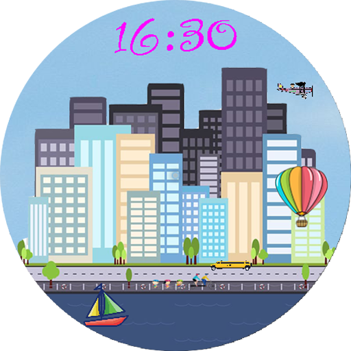 Cartoon city live watchface logo
