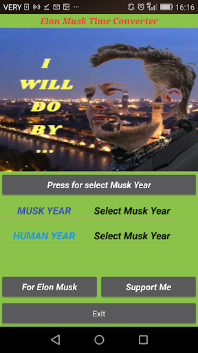 Android application Elon Musk Time Converter screenshort