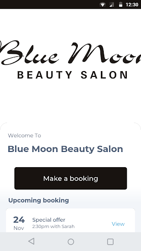 Android application Blue Moon Beauty Salon screenshort
