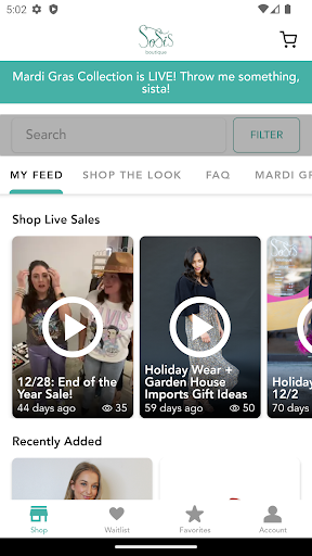 Android application SoSis Boutique screenshort