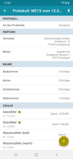 Android application AppMobilien - Wohnungsübergabe screenshort