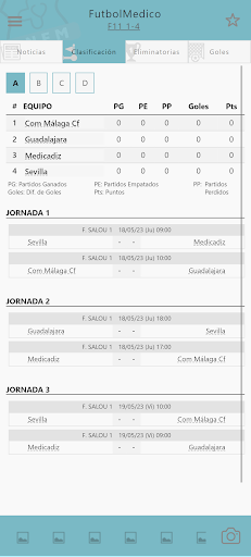 Android application FutbolMedico screenshort