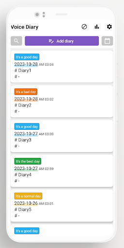 Voice Diary - Voice Record Screen 3