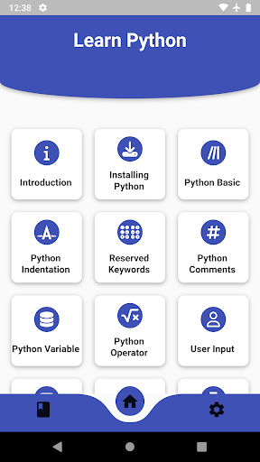 Android application PyLearner screenshort