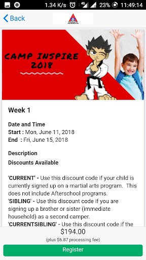 My Karate America Screen 3