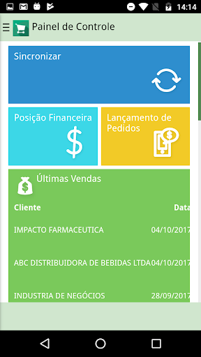 Android application Lançamento de Pedidos screenshort