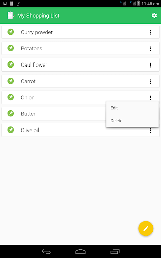 Screenshot of My Shopping List - to do list