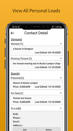 ListingMine Property Agent CRM Screen 3