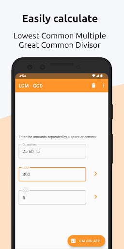 Android application Calc LCM GCD screenshort