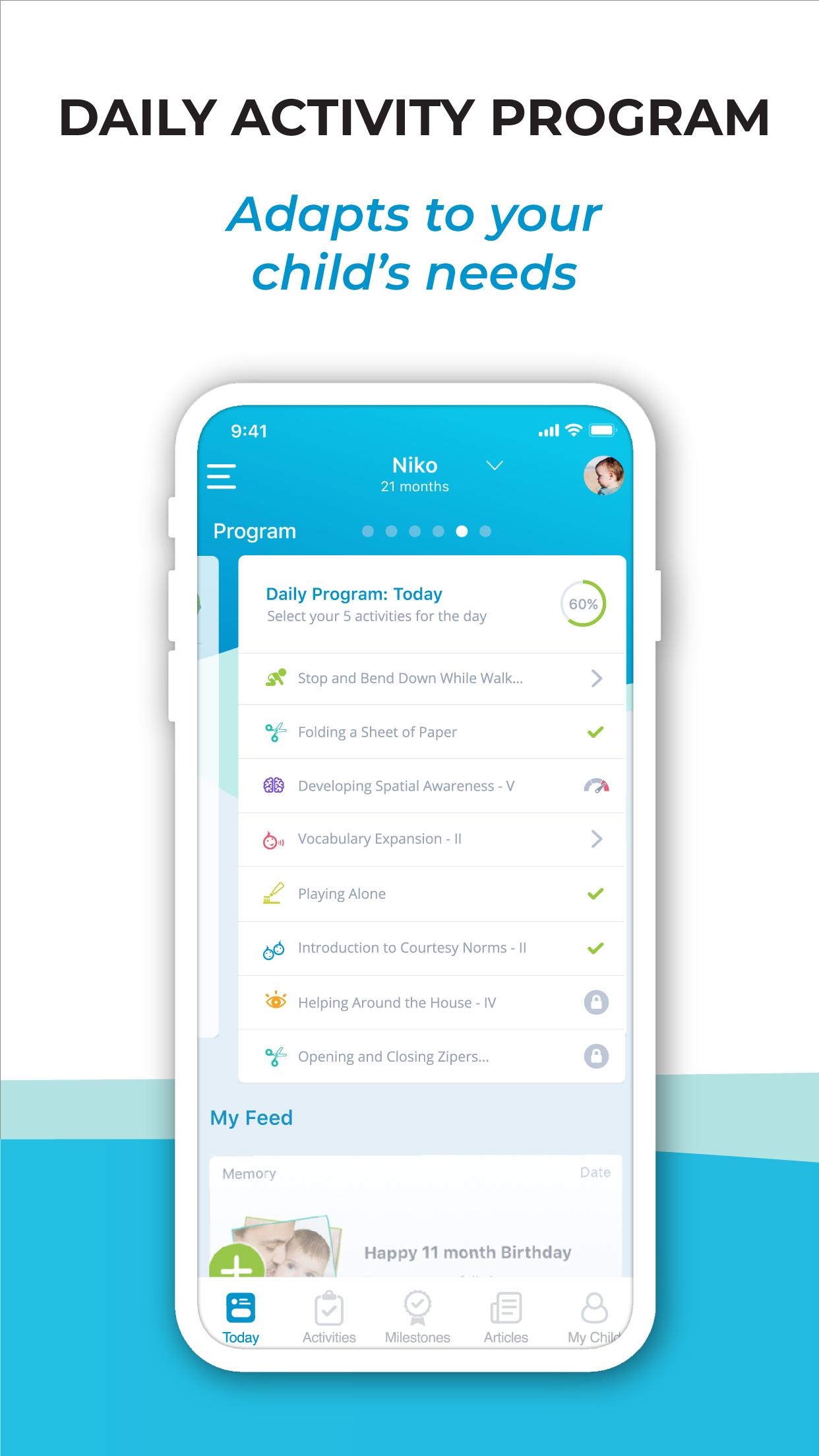 Android application BabySparks - Development Activities and Milestones screenshort