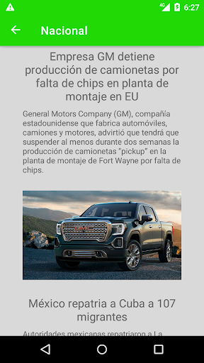 Android application Noventa Grados screenshort