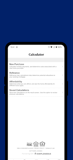Peoples Mortgage App Screen 2