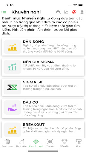 Sigma Stock - Trợ lý đầu tư Screen 3