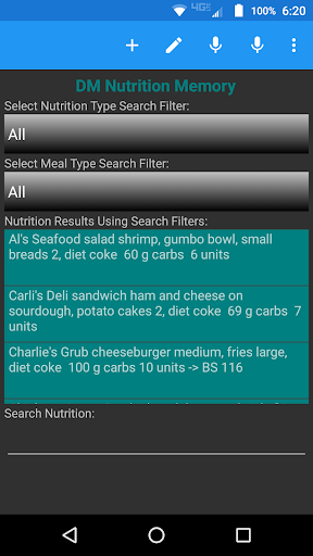 Android application DM Nutrition Memory screenshort