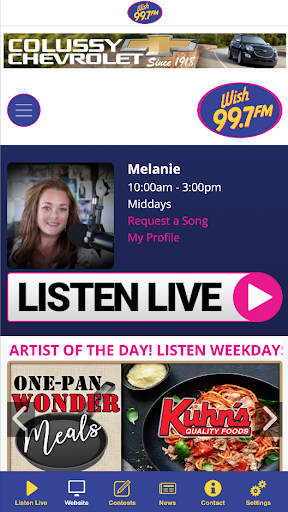 Wish 99.7 Screen 2