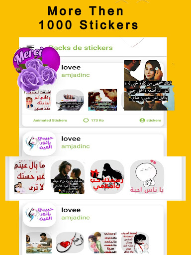 Android application ملصقات حب و غرام للواتساب screenshort