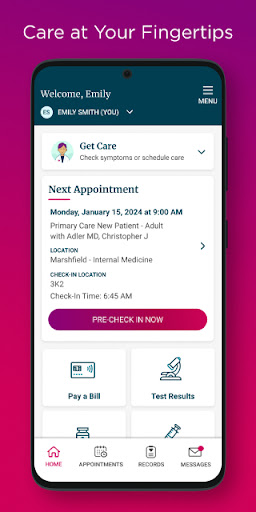 Android application My Marshfield Clinic screenshort