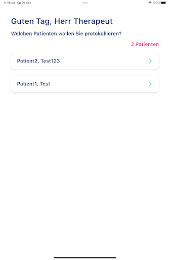 Android application RehaCheck Therapeuten App screenshort