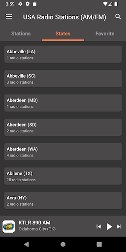 USA Radio Stations (AM/FM) Screen 2