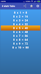 screenshot of Maths Multiplication Tables