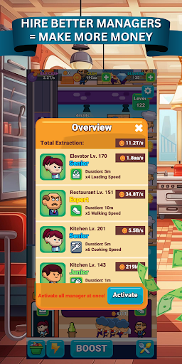 Idle Restaurant Clicker Money Screen 3