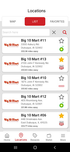 Big 10 Mart Rewards Screen 2