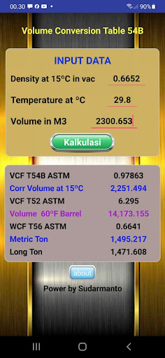 Android application Volume konversi T54B screenshort