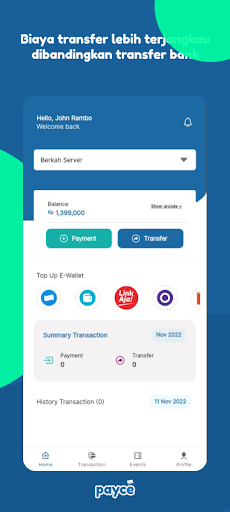 Android application Payce - Payment Space screenshort
