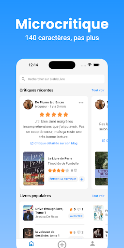 Android application BlablaLivre - Microcritiques ! screenshort