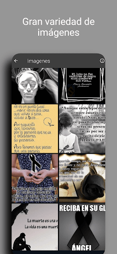 Android application Imagenes de luto, frases screenshort