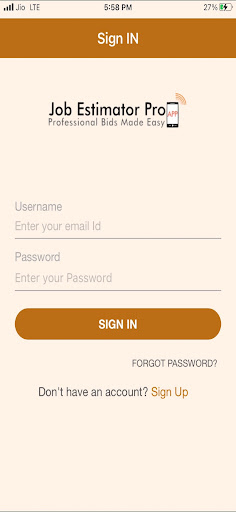 Android application Job Estimator Pro screenshort