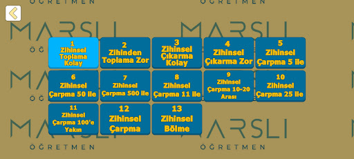 Zihinsel Dört İşlem Screen 3