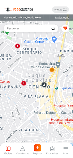 Android application Fogo Cruzado screenshort