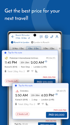 Screenshot of Sastaticket.pk Flights, Bus